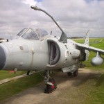 Jet aircraft on parking area
