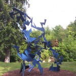 Blue metal sculpture