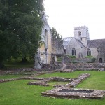 Ruins behind church