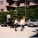 Godzilla and cars at Daicon, Osaka